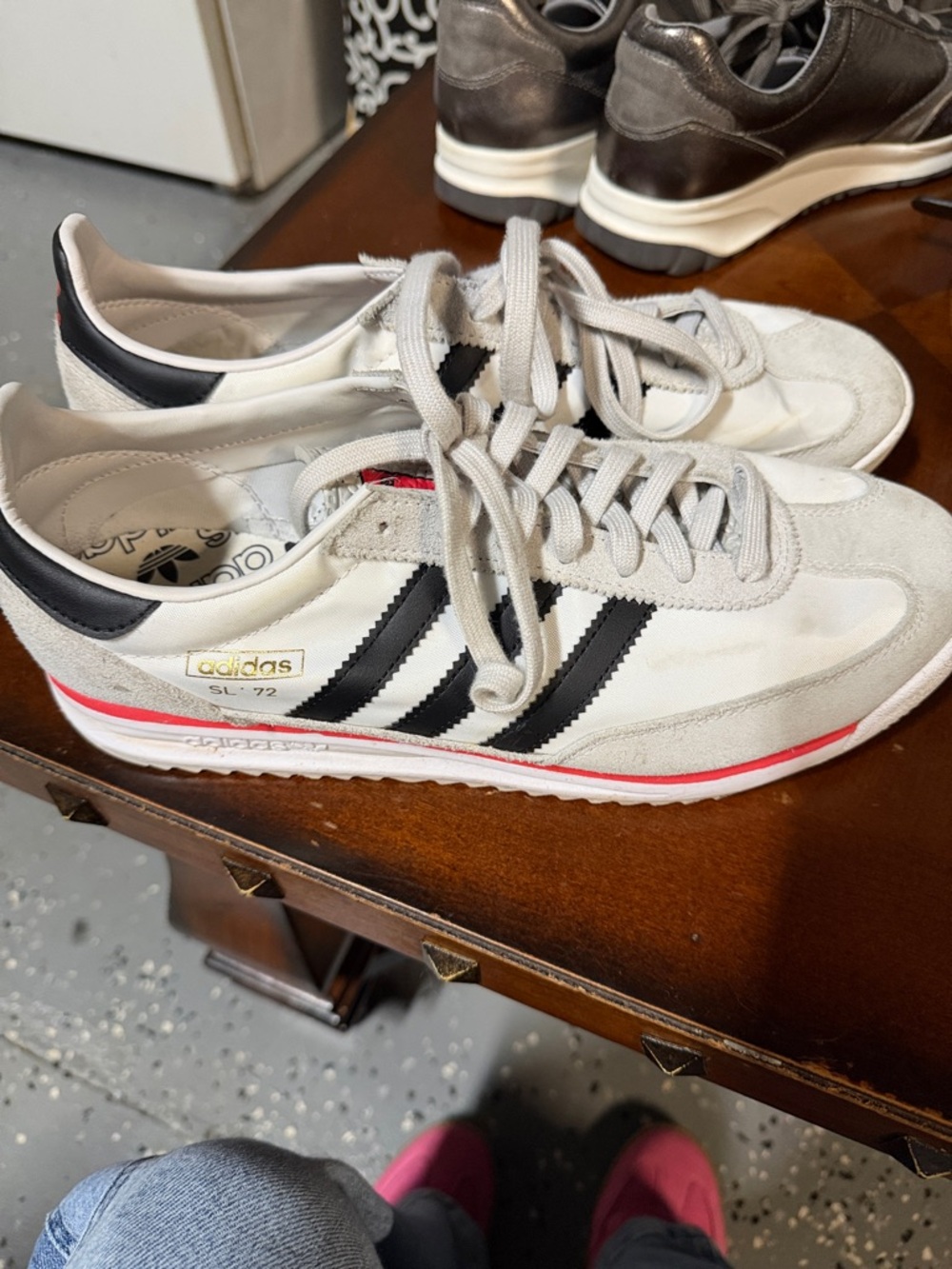 adidas SL-72 White Black with Red Trim Men’s Sneakers
